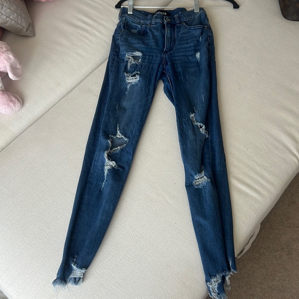 Express ankle ripped jeans